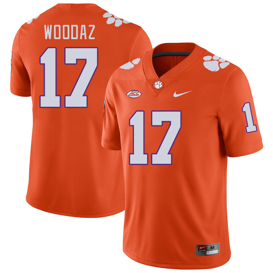 Men #17 Wade Woodaz Clemson Tigers College Football Jerseys Stitched-Orange
